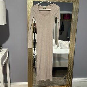 *2 for $10* beige ribbed midi dress
